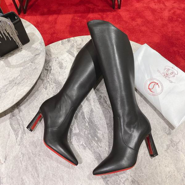 Women’s Black Leather Knee-High Boots