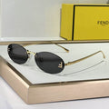Slim Oval Metal Sunglasses